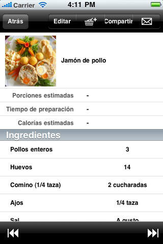 Captura de pantalla del iPhone 3