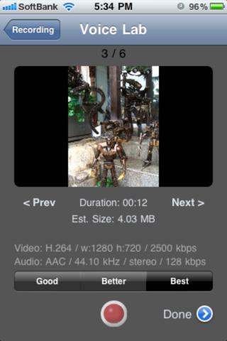 Captura de pantalla del iPhone 3