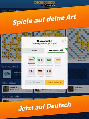 Wortspaß mit Freunden (Words With Friends) iPad