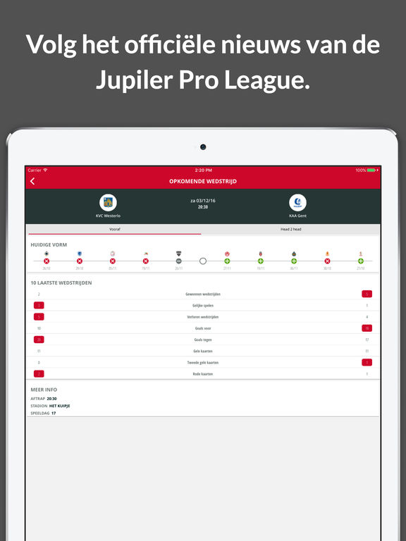 'Jupiler Pro League - Official App' In De App Store