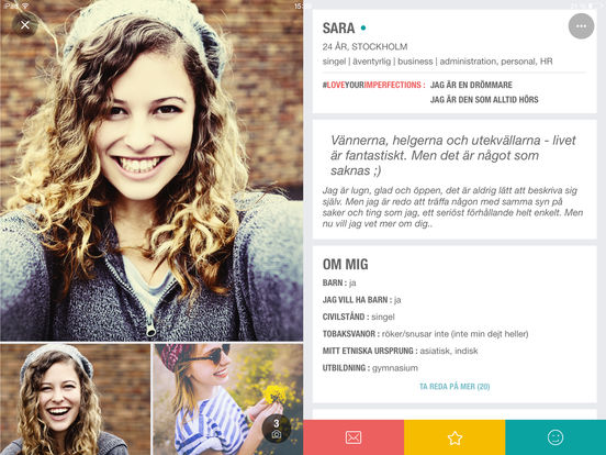 Dejting apps som tinder platser