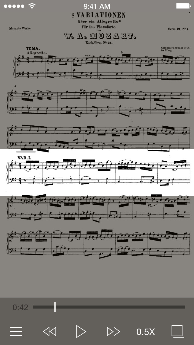 モーツァルト,ピアノ変奏曲 - シンクスコア screenshot1