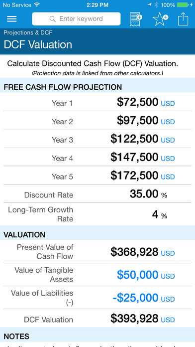 Business Valuation screenshot1