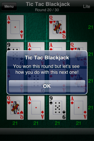 Tic Tac Blackjack Lite