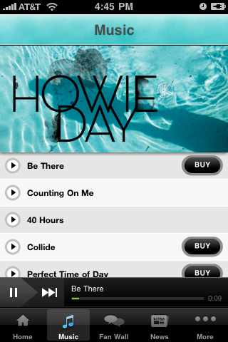 Howie Day free app screenshot 2