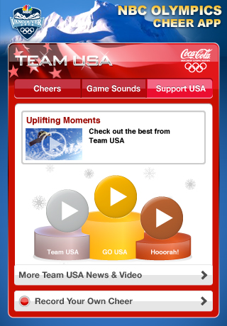 NBC Olympics Cheer presented by Coca-Cola free app screenshot 2