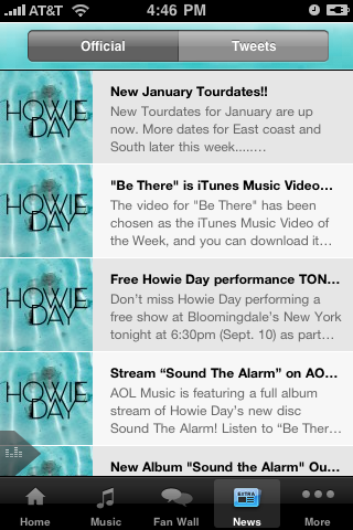 Howie Day free app screenshot 4