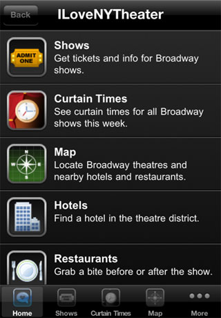 ILoveNYTheater free app screenshot 1