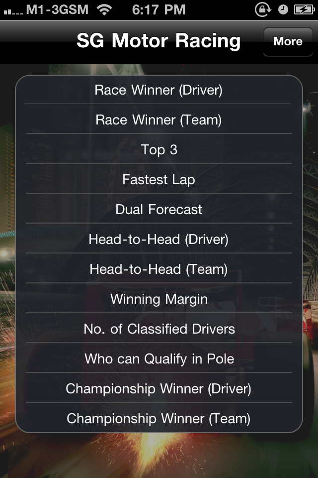 SG Motor Racing (Odds) free app screenshot 2
