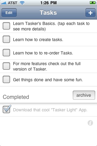 Tasker Lite - A Simple, Clean Todo List and Task Manager free app screenshot 1