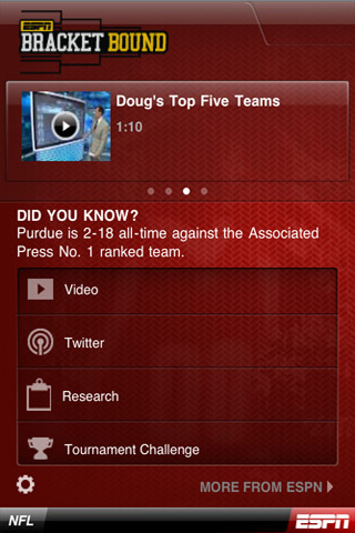 ESPN Bracket Bound 2011 free app screenshot 2