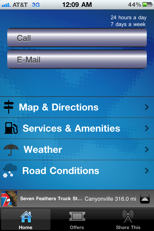 Seven Feathers Truck and Travel Center free app screenshot 1