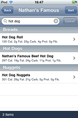 Fast Food Calorie Counter Classic free app screenshot 3
