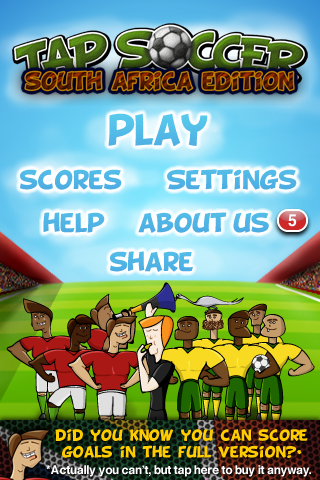 Tap Soccer Lite - South Africa Edition free app screenshot 1