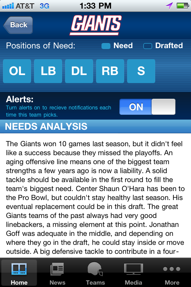 NFL '11 free app screenshot 2