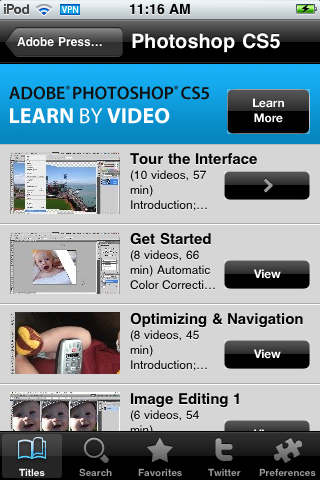 Adobe Press Learn by Video free app screenshot 2