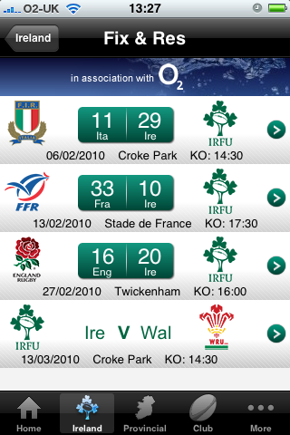 Irish Rugby free app screenshot 2