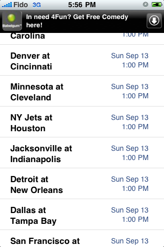 NFL Scores App for Free iphone/ipad/ipod touch