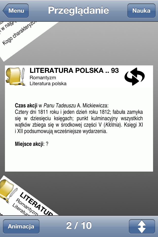 MEMOkarty Matura Język Polski FREE