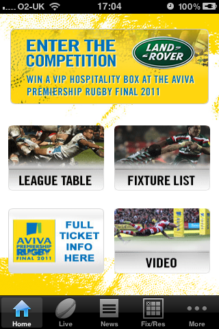 Official Premiership Rugby free app screenshot 1