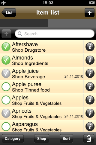 Economy Shopping (Lite) - Shopping List