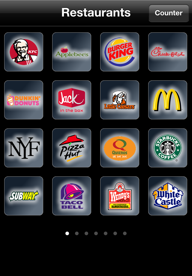 Fast Food Calories free app screenshot 1