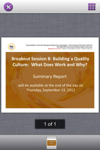 PDA/FDA Pharmaceutical Quality Systems Workshop screenshot 4