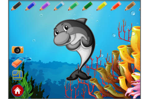 Ocean shapes puzzle - kids coloring book for draw and paint - Macaw Moon screenshot 4
