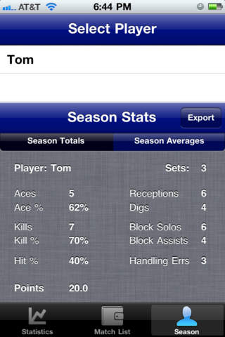 Volleyball My Stats Free screenshot 2