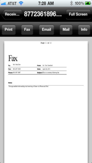 Faxing for iPhone