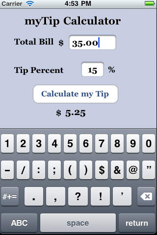 myTip Calculator screenshot 2