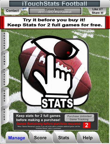 【免費運動App】iTouchStats Football-APP點子