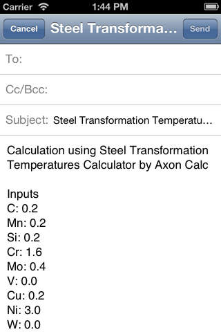 Steel Transformation Temperatures screenshot 4