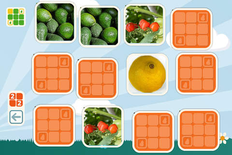 Matching Game Fruits & Vegetables - Ad-free for Kids screenshot 2