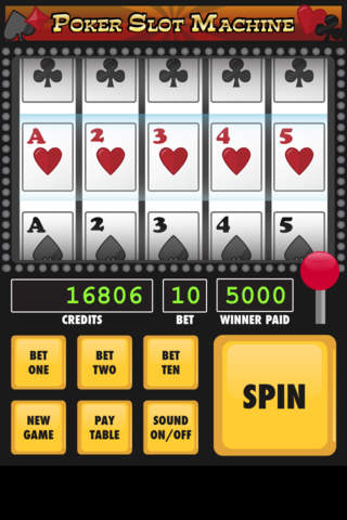 Poker Slot Machine Free Screenshot on iOS