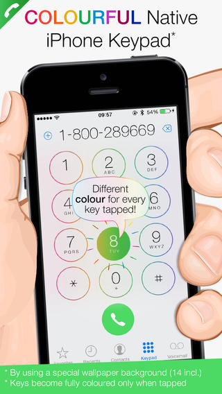 Colourful Phone Keypad Background For Your Native iOS 7 7.1 iPhone