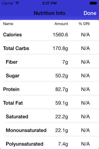 Nutrition Journal for iPhone - vitamin and mineral diet calculator & nutrient tracker screenshot 2