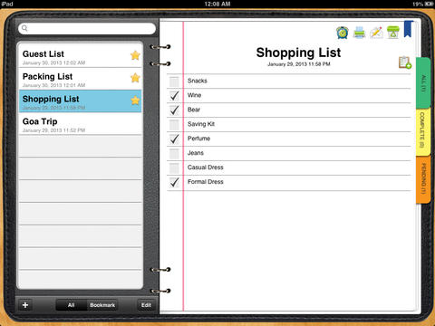 Quick List for iPad screenshot 2