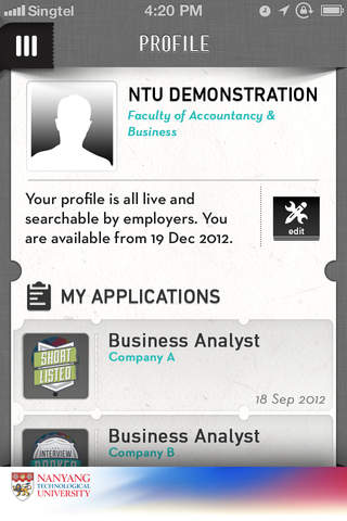 NTU JobPass screenshot 2