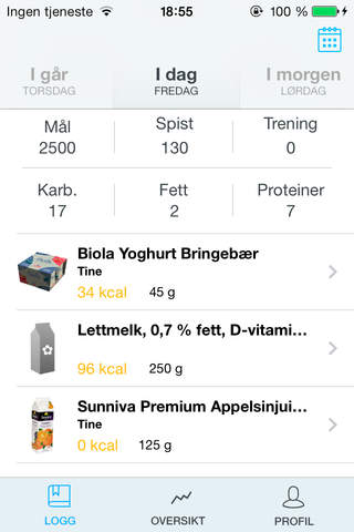 Min mat - Norsk kaloriteller og matlogg screenshot 4