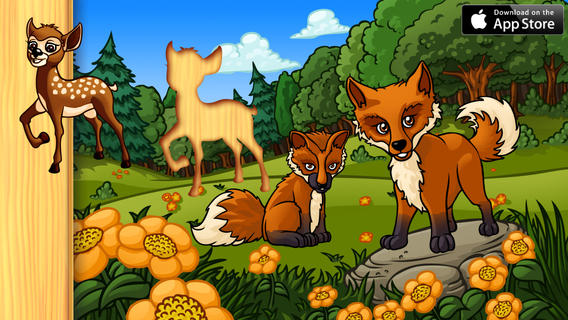 AAAmazing Forest Animals Puzzles - PREMIUM EDITION of beloved shape puzzle game for kids and toddler