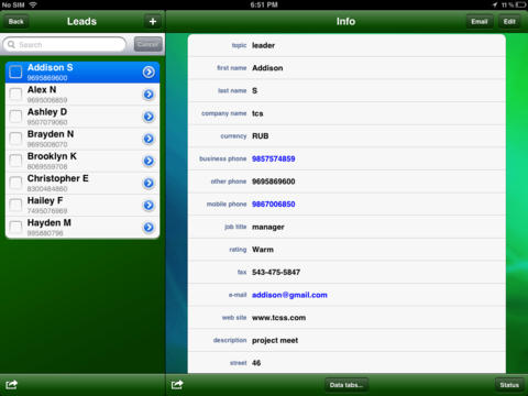 Mobile CRM PL For MSCRM For iPad screenshot 2