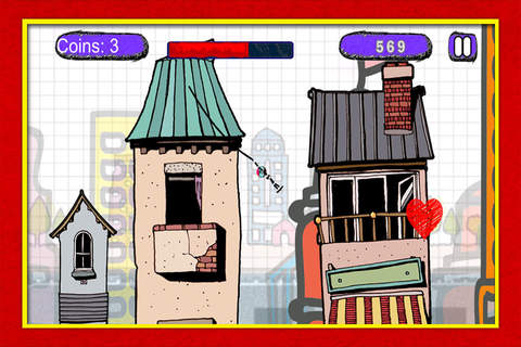 Sketchman Sky scrapper Swing: A Flying Challenge with swinging Tight Rope PRO screenshot 2
