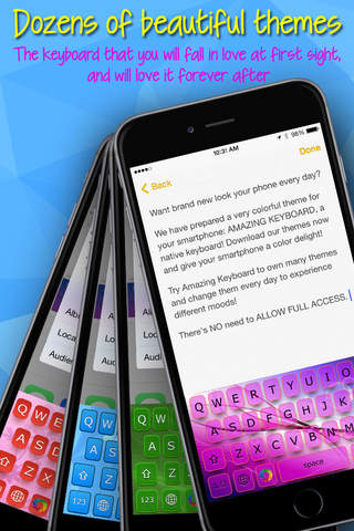 Amazing Keyboard ™ native color theme keyboard extension for iOS 8 screenshot 3