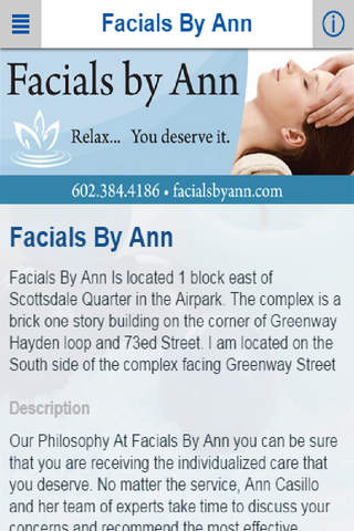 Facials By Ann screenshot 2