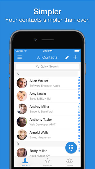 【免費生產應用App】Simpler Contacts Pro - Smart address book manager for iCloud, Gmail, Yahoo & Outlook Contacts-APP點子