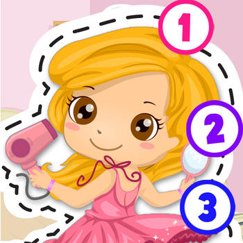 Kids Makeover Puzzle Teach me Tracing & Counting - girls dress up princesses with make-up and earrings LOGO-APP點子