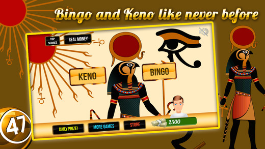 Gold Casino of Pharaohs with Keno Bonanza and Bingo Craze with Prize Wheel Blitz