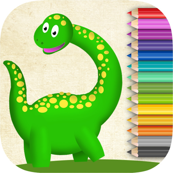 Paint dinosaurs for children: educational game for coloring with magic marker LOGO-APP點子