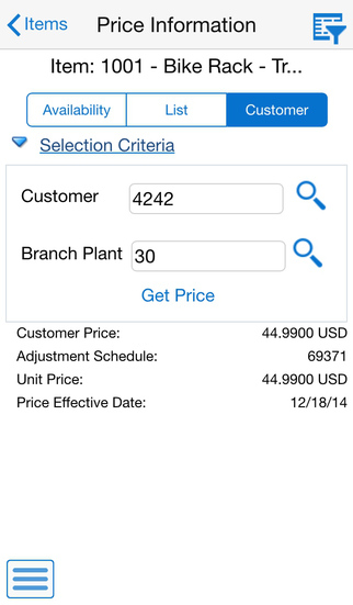 【免費商業App】Product Price and Availability Smartphone for JD Edwards EnterpriseOne-APP點子